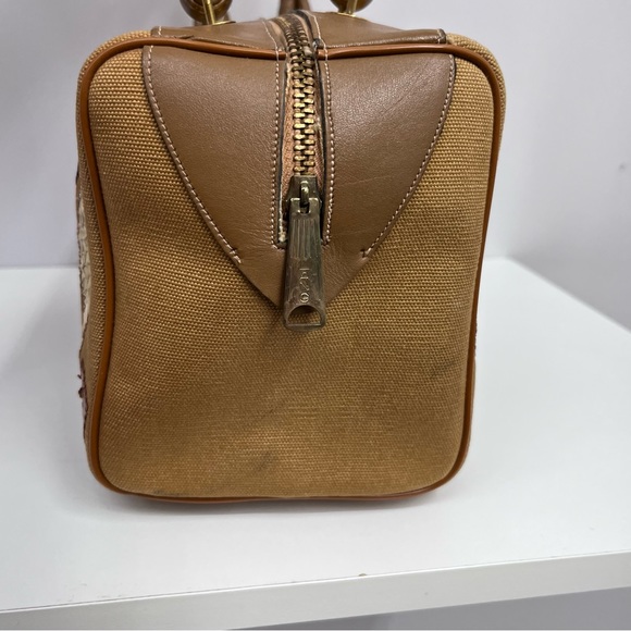 Vintage Caprice Leather Snakeskin Canvas Doctors Bag Brown Earth Tones‎ - Picture 4 of 13